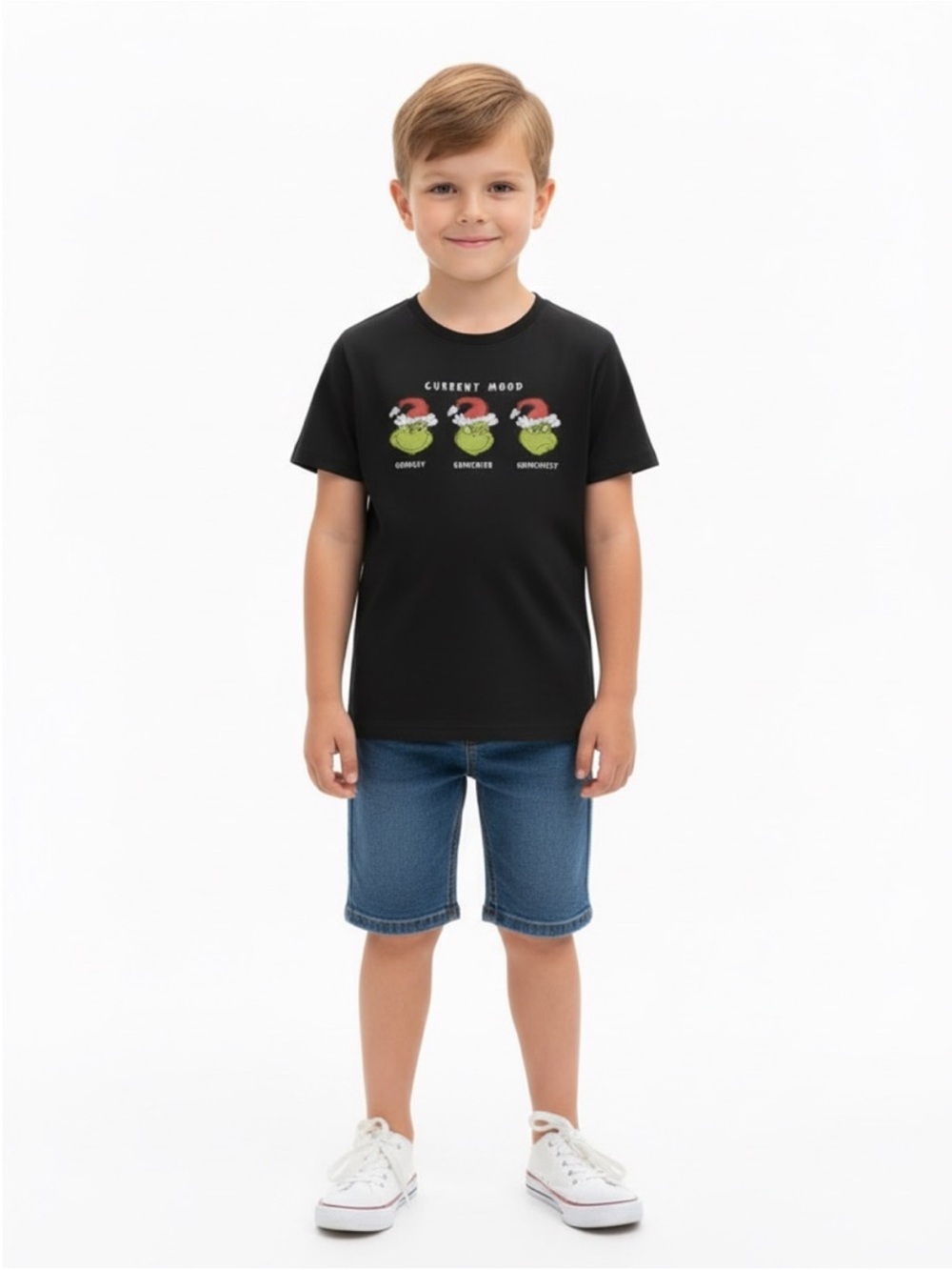 The Grinch NWT Kids Black Graphic Holiday T‑Shirt